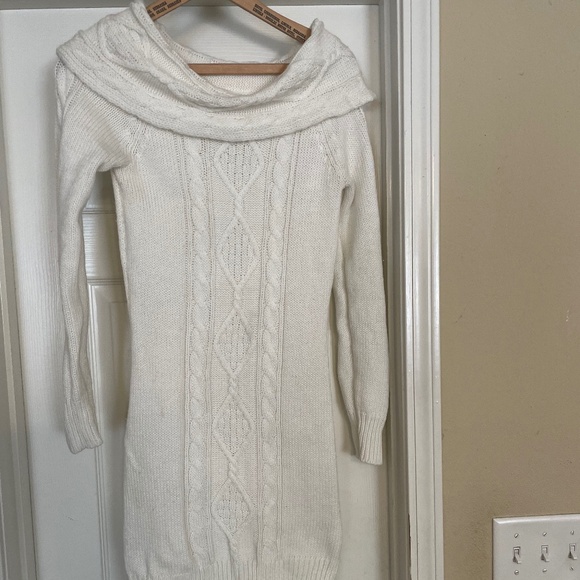 VINTAGE SWEATER DRESS ,JJ Basics, Cable winter white , s.M, - Picture 2 of 7
